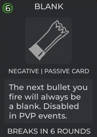 Blank passive card showing its six-round counter and PVP exception