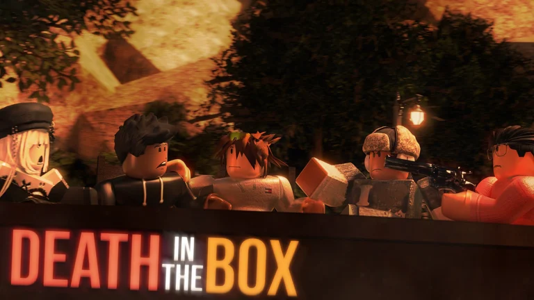 Official artwork of players seated at the survival table